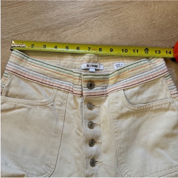 Re/Done White Blanca Ecru Rainbow Jeans - Picture 9 of 10